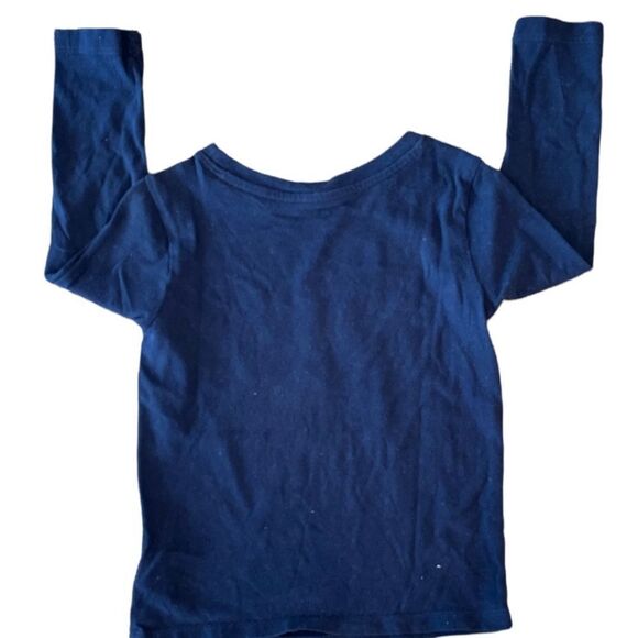 Crown & Ivy Size 3T Black Lab “Looking Out For Santa” Navy Long Sleeve Tee - Picture 2 of 2